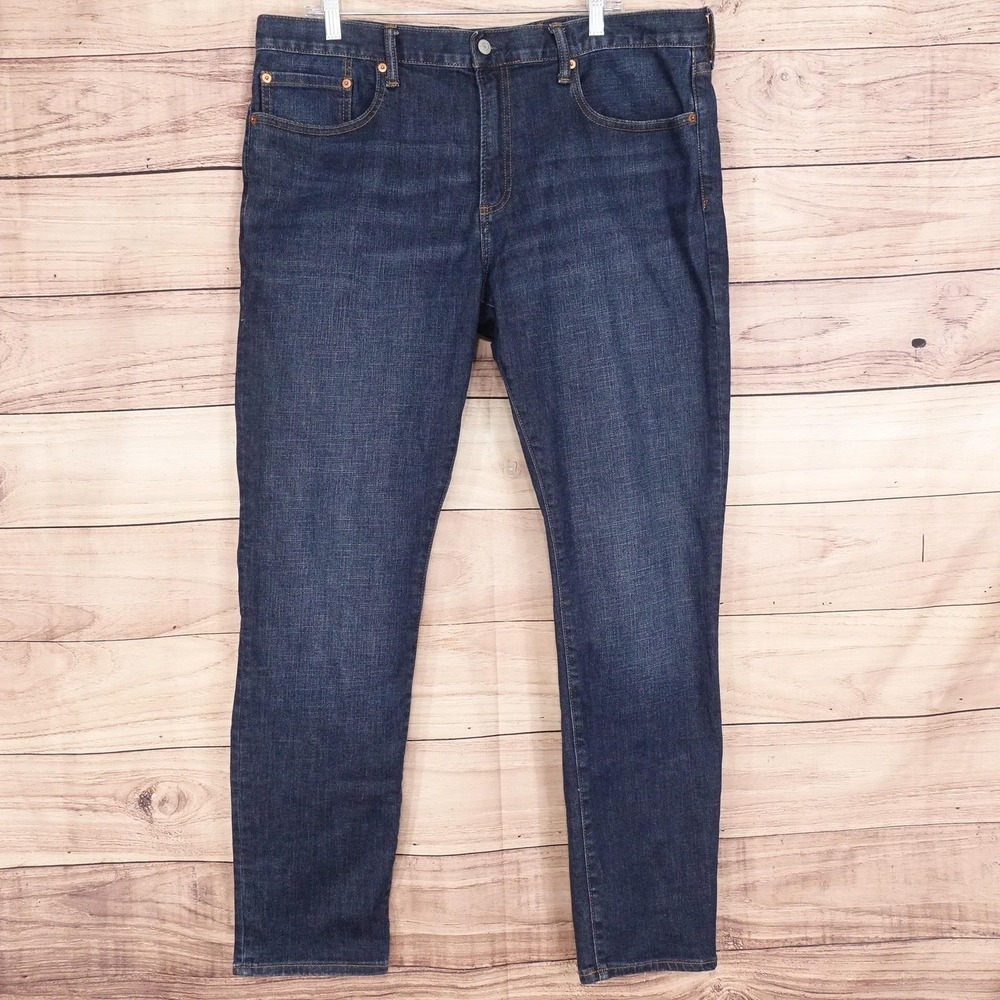 Gap Jeans Mens 38x32 Blue Dark Wash Skinny Fit Stretch Denim‎ Pants